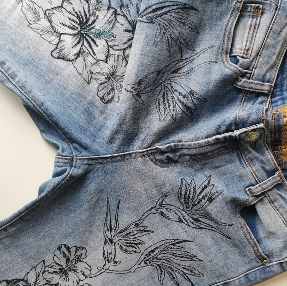 🎉3xHP🎉 Desigual Floral Jeans “Hibiscus” size 29 - Picture 4 of 16